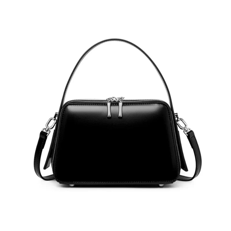 Retro Leather Box Satchel
