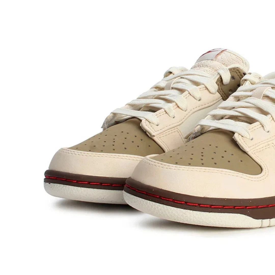 D. Low Retro - Khaki Team Red Pearl White
