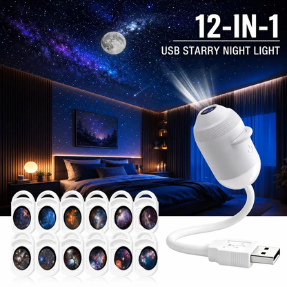 USB Star Sky Projector Lamp, Mini Galaxy Bedroom Night Light