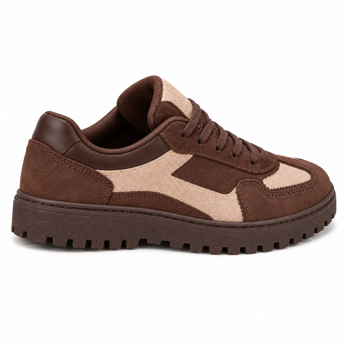 Retro Brown Platform Sneakers