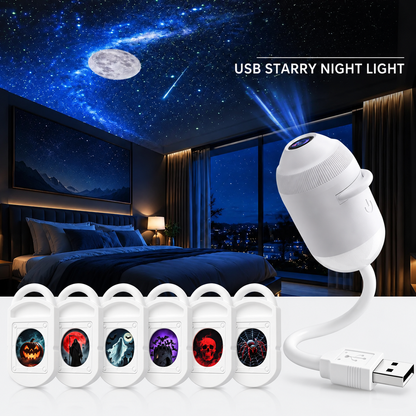 USB Star Sky Projector Lamp, Mini Galaxy Bedroom Night Light