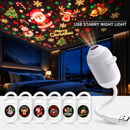 USB Star Sky Projector Lamp, Mini Galaxy Bedroom Night Light