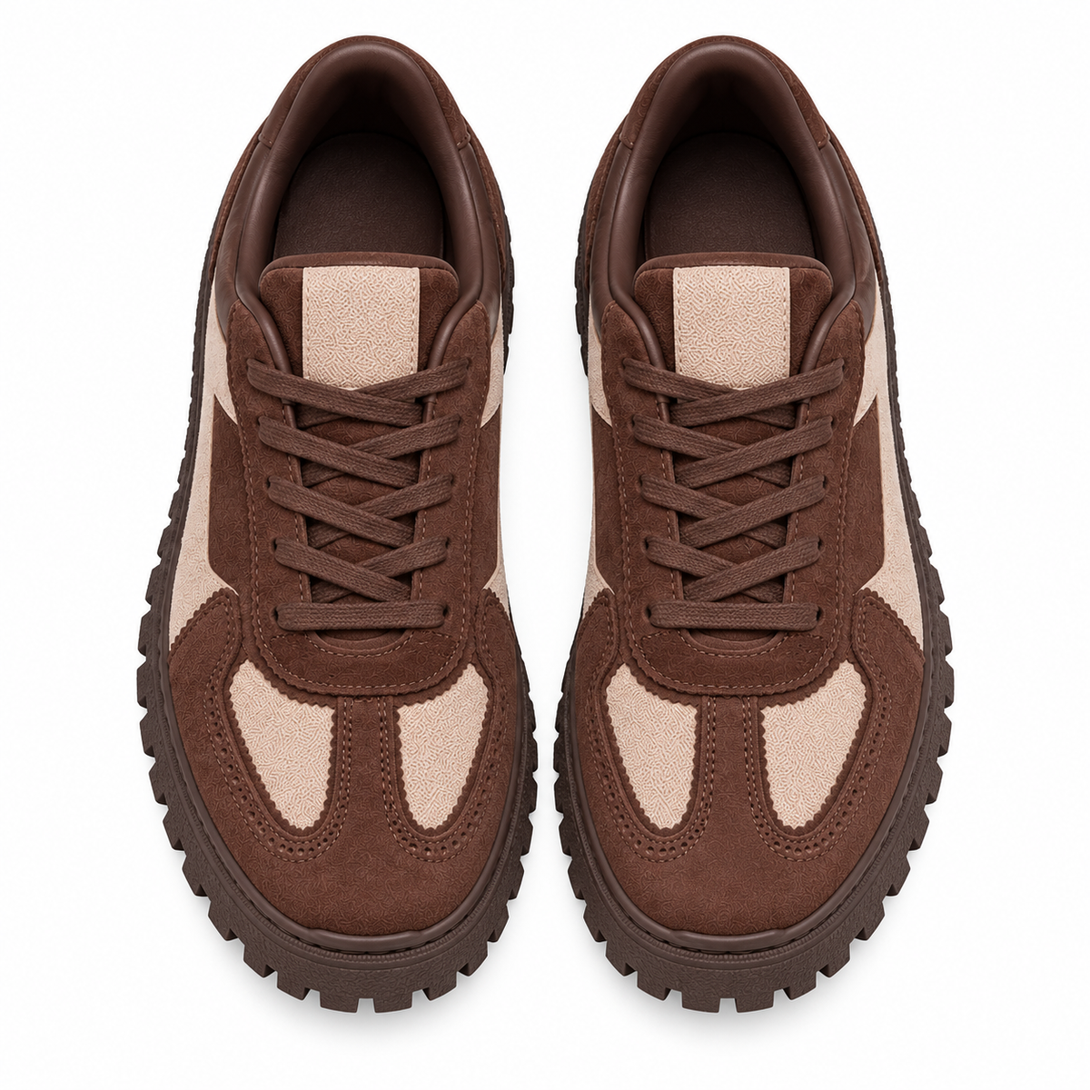 Retro Brown Platform Sneakers