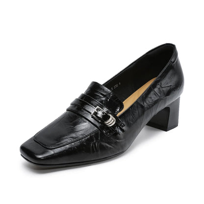 Genuine Leather Comfort Heels