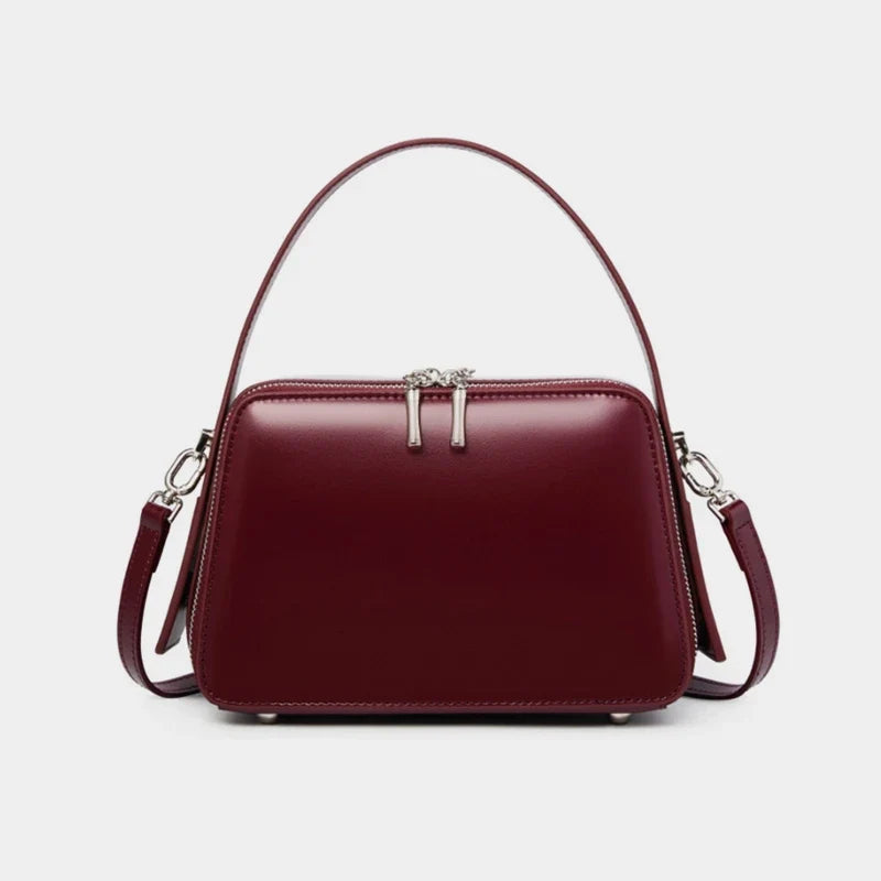 Retro Leather Box Satchel