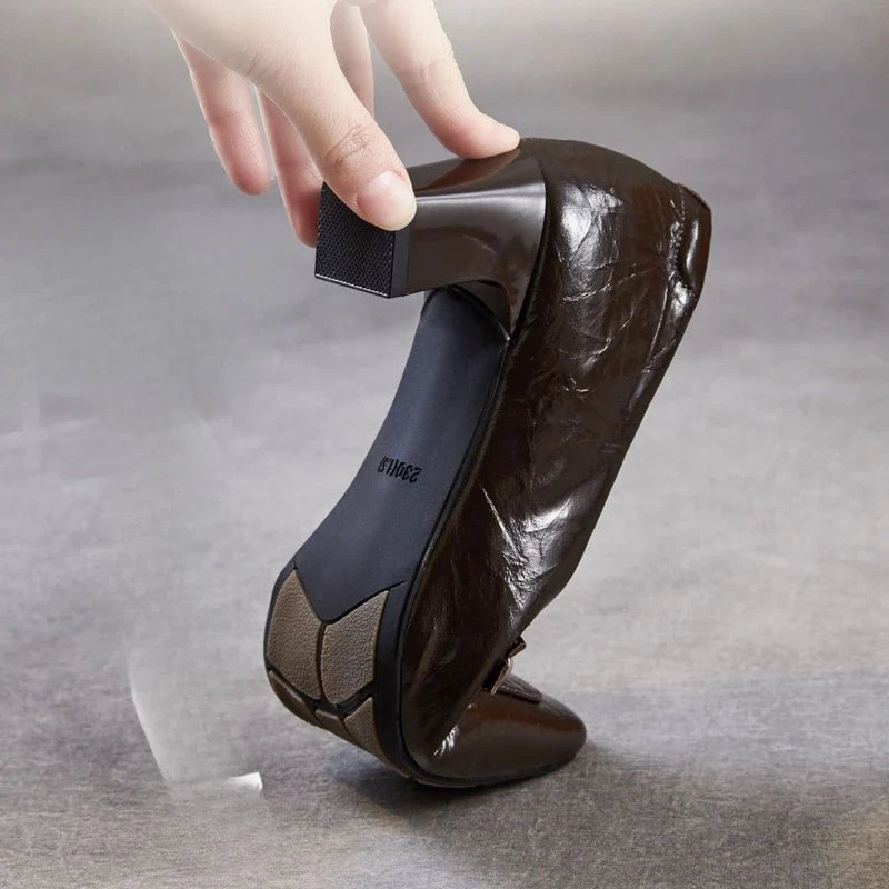 Genuine Leather Comfort Heels