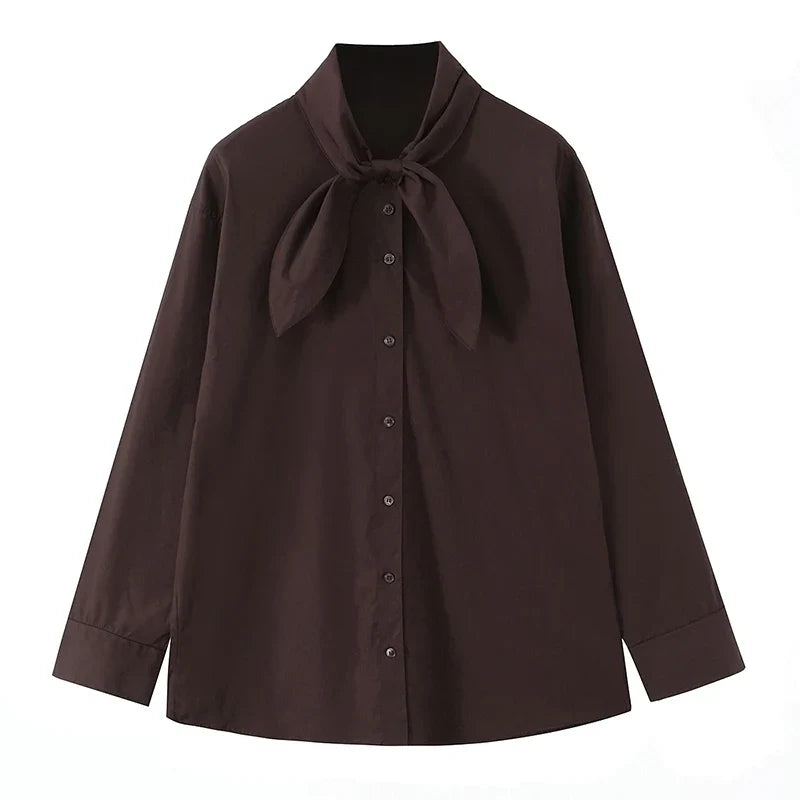 Vintage Scarf-Collar Blouse