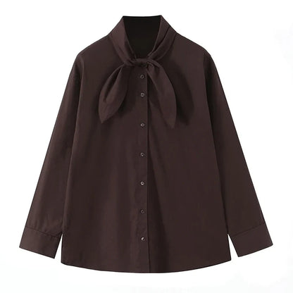 Vintage Scarf-Collar Blouse