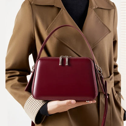 Retro Leather Box Satchel