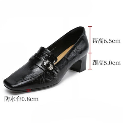 Genuine Leather Comfort Heels