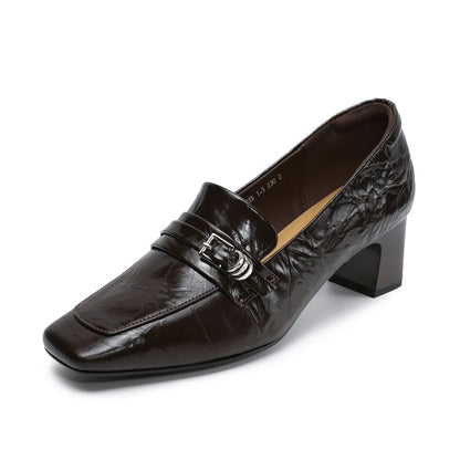 Genuine Leather Comfort Heels