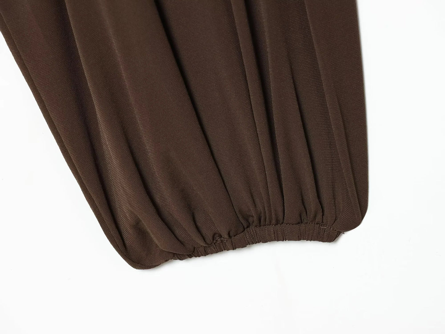 Pleated Hem Lantern Sleeve Blouse