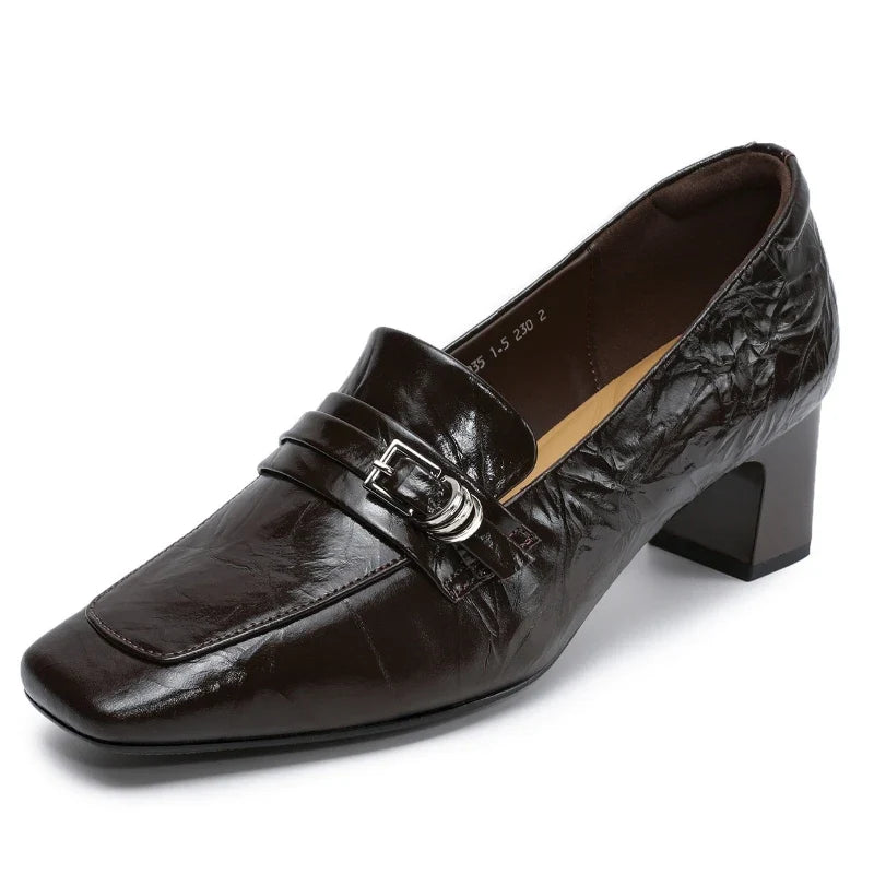 Genuine Leather Comfort Heels