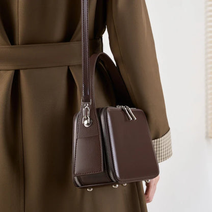 Retro Leather Box Satchel