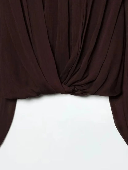 Elegant Chiffon High-Neck Blouse