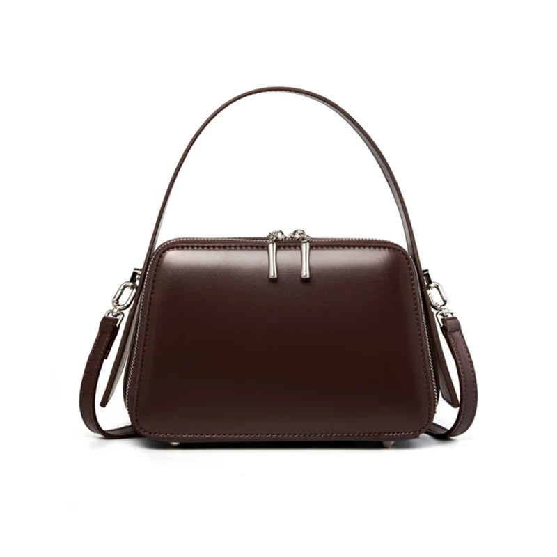 Retro Leather Box Satchel