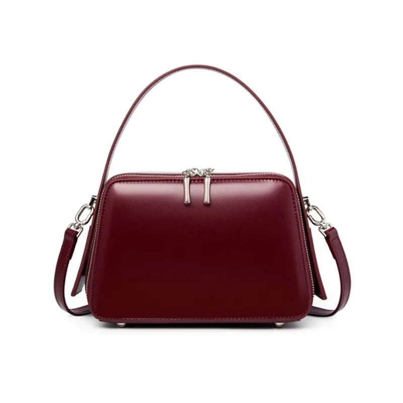 Retro Leather Box Satchel