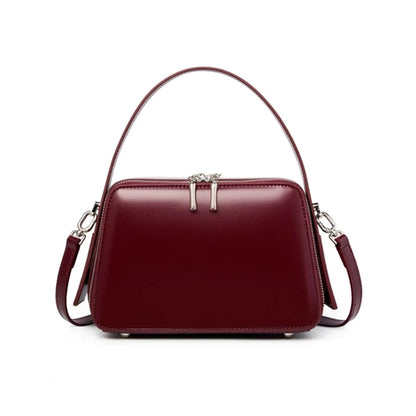 Retro Leather Box Satchel