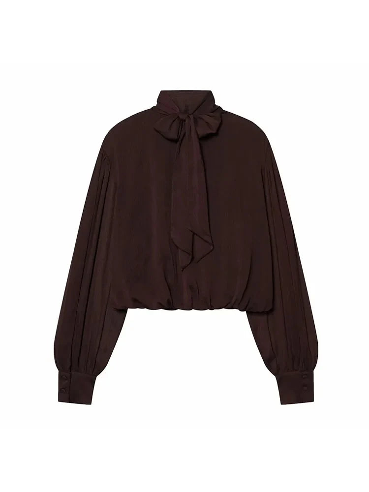 Elegant Chiffon High-Neck Blouse
