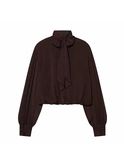 Elegant Chiffon High-Neck Blouse