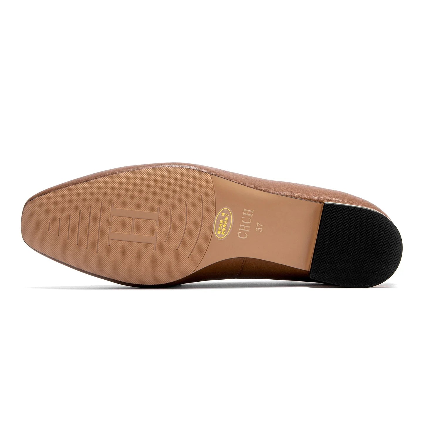 Gold Lock Leather Loafers