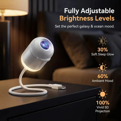 USB Star Sky Projector Lamp, Mini Galaxy Bedroom Night Light