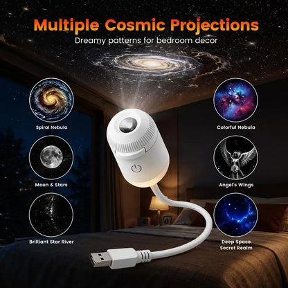 USB Star Sky Projector Lamp, Mini Galaxy Bedroom Night Light