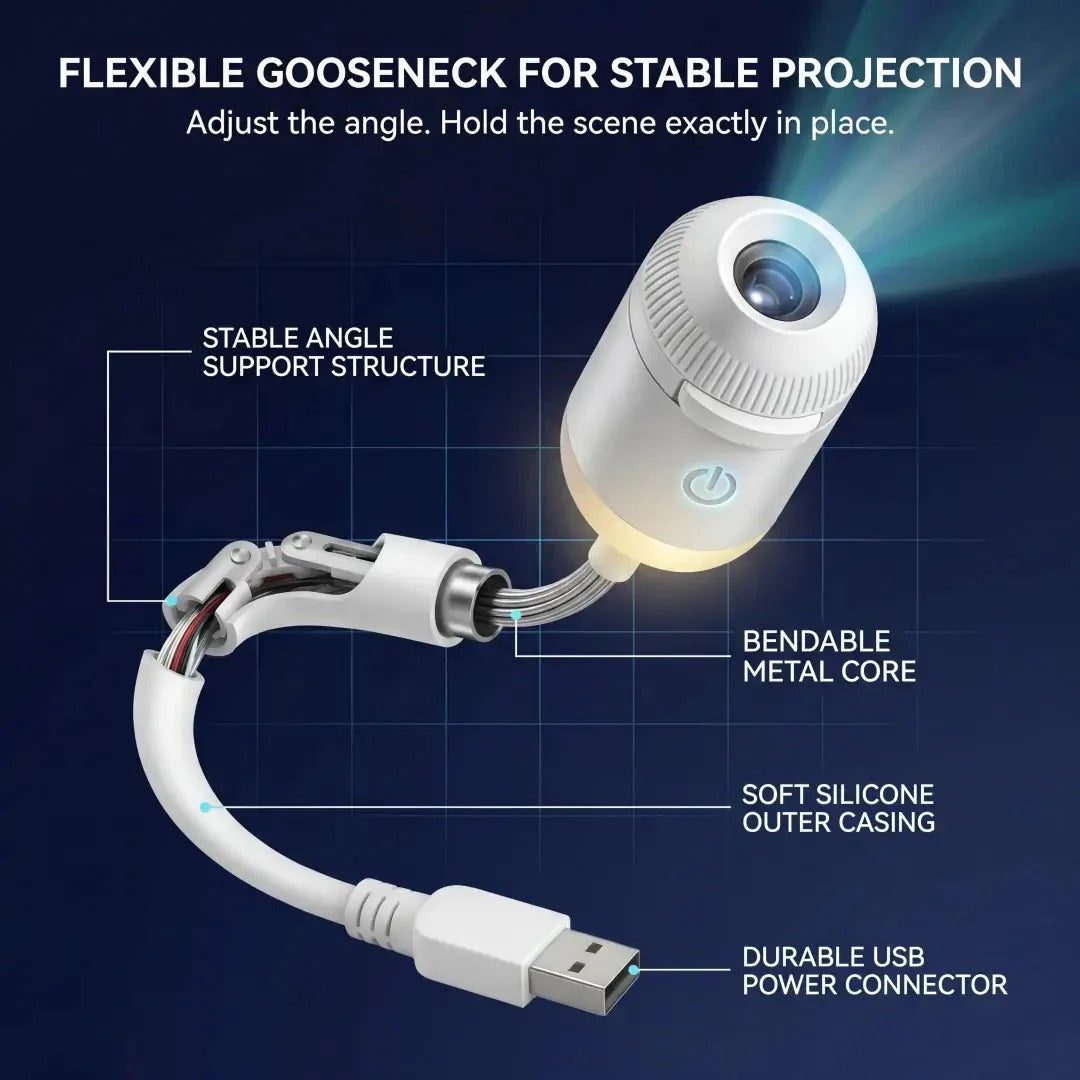 USB Star Sky Projector Lamp, Mini Galaxy Bedroom Night Light
