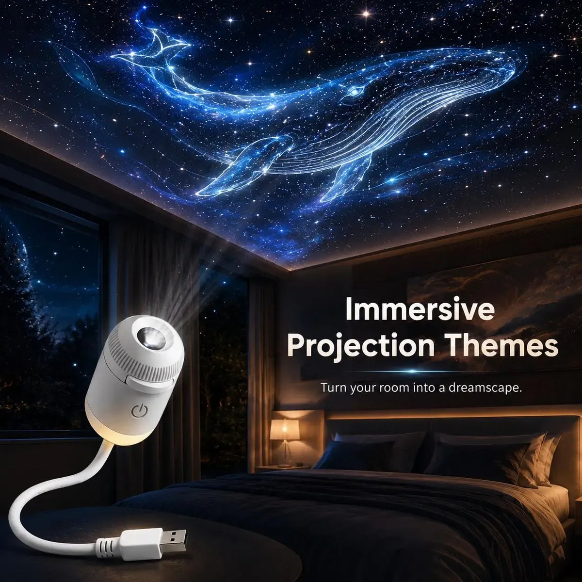 USB Star Sky Projector Lamp, Mini Galaxy Bedroom Night Light